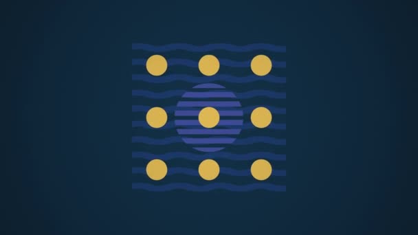 Geometrische Eenvoudige Patroonlus Cirkels Vierkanten Lijnen Abstracte Vormen Achtergrond Minimalistisch — Stockvideo