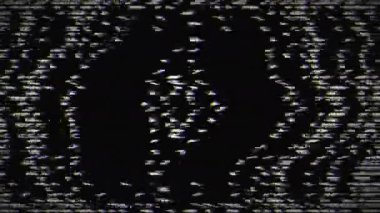 Monokrom. Sinyal hatası yok. Analog TV pikseli ses bozulması. Dijital parazit, soyut vhs sinyal taklidi. Kırık anten, obje etkisi.