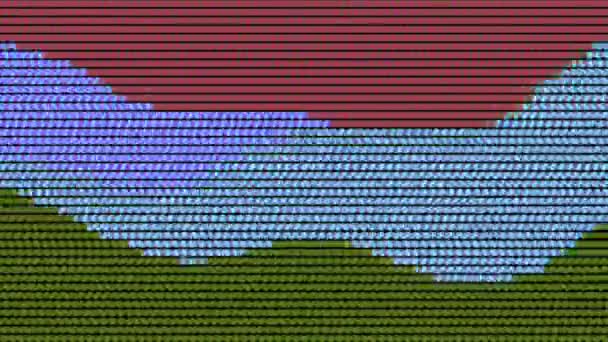Сигнала Глюк Аналогового Пиксельного Шума Искажения Цифровые Помехи Имитация Сигнала — стоковое видео