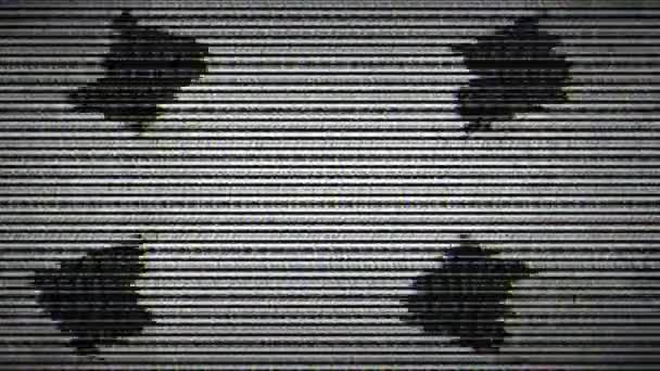 Monocromo Hay Señal Fallo Distorsión Ruido Píxeles Televisión Analógica Interferencia — Vídeo de stock