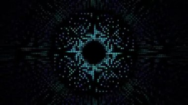 Geometrik fütüristik modern dinamik arkaplan, çizgiler, daireler, dijital pikseller akışı, fraktal sıvı sanat, hareket neon desenli grafikler.