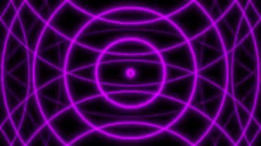 Soyut geometri tüneli 3d titreşim dijital evren, modern perspektif 3d portal, teknoloji sektörü tasarımı için neon parıltı sanatı.