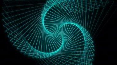 Soyut geometri tüneli 3d titreşim dijital evren, modern perspektif 3d portal, teknoloji sektörü tasarımı için neon parıltı sanatı.