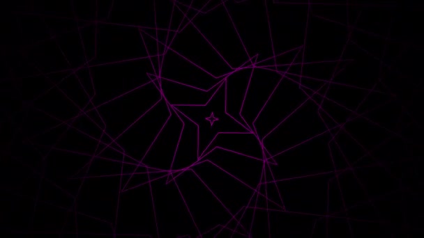Absztrakt Geometria Alagút Impulzus Digitális Univerzum Modern Perspektíva Portál Neon — Stock videók
