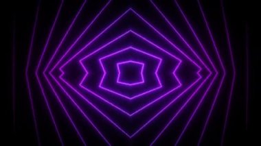 Soyut geometrik sanat, dinamik fütüristik arka plan, neon ışıklı şekilli modern tünel.