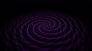 Soyut geometrik sanat, dinamik fütüristik arka plan, neon ışıklı şekilli modern tünel.