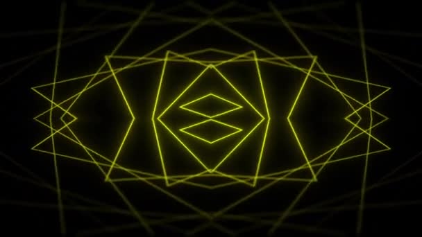 Soyut Geometrik Sanat Dinamik Fütüristik Arka Plan Neon Işıklı Şekilli — Stok video