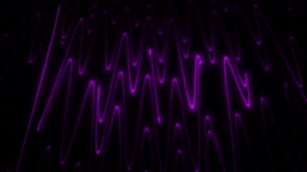 アブストラクト波幾何学芸術 Vj動的未来的背景 ネオングロー形状の現代トンネル — ストック動画