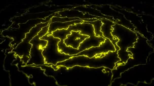 Abstrakcyjna Topografia Geometryczna Dynamiczne Futurystyczne Tło Nowoczesny Tunel Neonowych Kształtach — Wideo stockowe