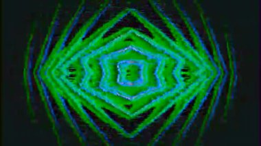 Soyut geometri psikedelik arka planı. Dinamik neon renkler, süslü bilim kurgu desenleri. Siberpunk Fantezi Fantezi Şekilleri Meditasyon Konsepti.