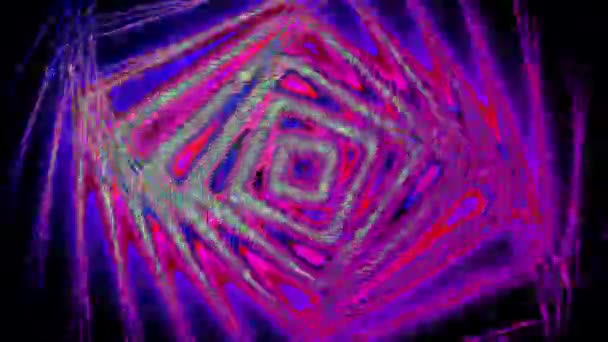 Калейдоскоп Сучасний Орнамент Абстрактний Тунельний Фон Динамічний Орнаментальний Візерунок Петлі — стокове відео