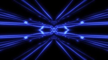 Optik geometrik efekt eğri çizgi soyut şekil neon parlaklık dinamik elementi. Kaotik dalga hareket arkaplanı.