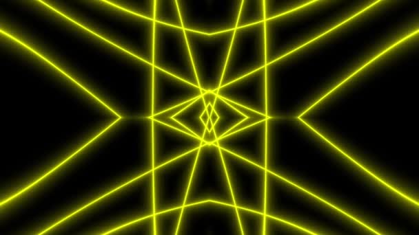 Linee Luminose Neon Astratto Sfondo Futuristico Astrazione Geometrica Bagliore Neon — Video Stock