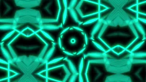 Efeito Geométrico Óptico Linha Curva Forma Abstrata Neon Brilho Elemento — Vídeo de Stock