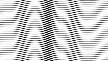 Yaratıcı optik geometrik sanat, kıvrımlı çizgi soyut şekil, modern dinamik element. Kaotik dalga hareket arkaplanı.