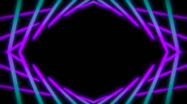 Soyut klasik bilim kurgu psikedelik etkileşim arka planı. Bilgisayar tarafından oluşturulan görüntüler. Geometrik 3D soyutlama, neon ışığı, renkli lazer ışınları.