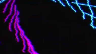 Neon parıldayan çizgiler soyut fütüristik arka plan. Geometrik 3D soyutlama, fantastik renkli lazer ışınları.
