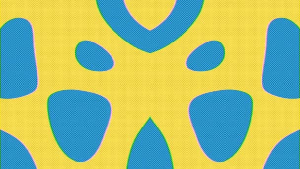 Transformacja Niebiesko Żółtego Futurystycznego Holograficznego Tła Mody Tendencja Surrealistycznych Przemian — Wideo stockowe