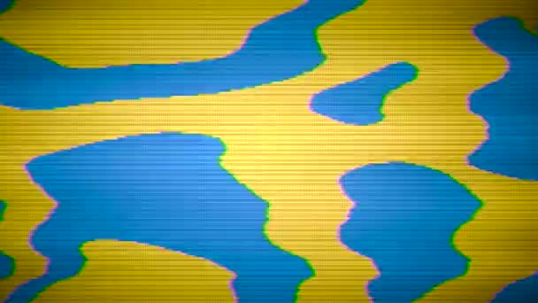 Abstrato Amarelo Azul Cyberpunk Psicodélico Fundo Cintilante Mau Efeito — Vídeo de Stock
