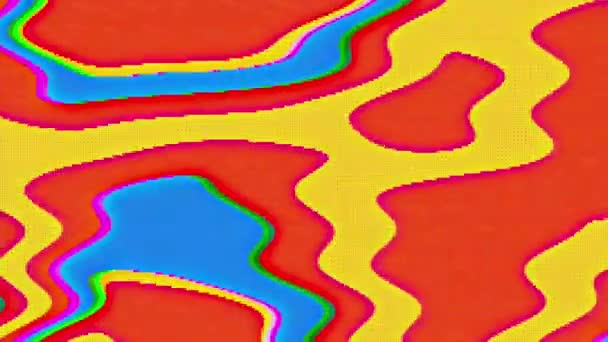 Wavy Dynamic Style Abstract Background Fluid Transformations Red Yellow Blue — Stock Video