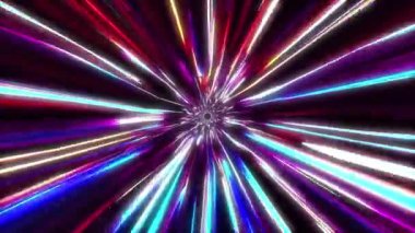 Sonsuzluğa kozmik yolculuk. Psikedelik soyut tünel, ultraviyole ışınlar, fütüristik sanat dokusu.