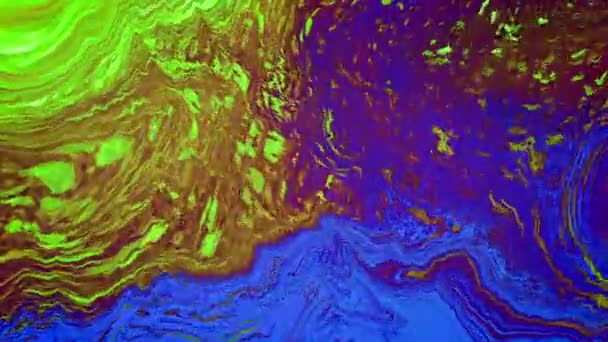 Жидкий Современный Красочный Фон Фиолетовый Синий Зеленый Абстрактной Динамической Жидкой — стоковое видео