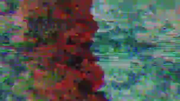 Trasformare Pixelated Arte Digitale Glitch Effetto Sci Sfondo Psichedelico Scintillante — Video Stock