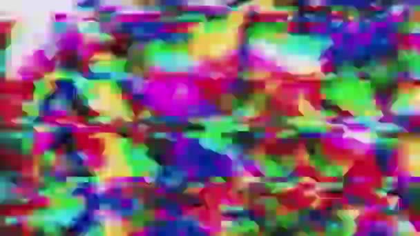 Mnohobarevná Psychedelická Abstrakce Rušivé Elegantní Třpytivé Pozadí Poškozená Imitace Gpu — Stock video