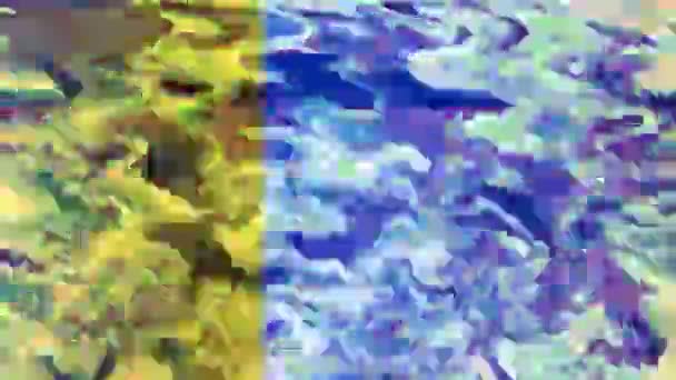 Разноцветная Психоделическая Абстракция Помехи Шумные Элегантные Блестящие Фон Поврежденная Имитация — стоковое видео