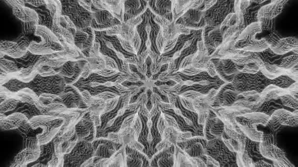 Caleidoscoop Patroon Geometrische Surrealistische Stoffen Flitsende Fantasie Mandala Hypnotische Tunnelvideo — Stockvideo
