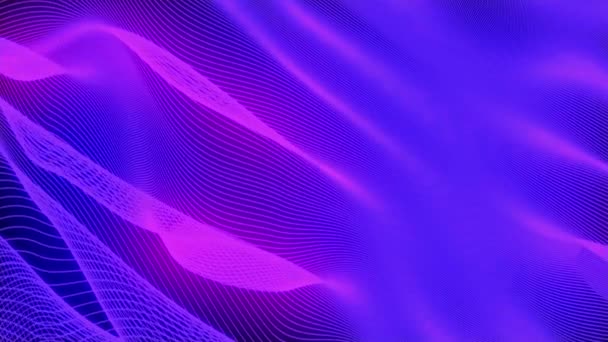 Оптический Геометрический Эффект Изогнутой Линии Абстрактной Формы Неоновый Светящийся Динамический — стоковое видео