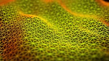 Abstract liquid motion dynamic creative yellow and orange background. Smooth 3d digital art, geometrical shape for modern design project. 