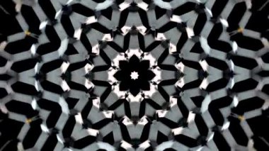 Abstract geometric art, dynamic fractal futuristic background, modern tunnel with psychedelic trendy shapes.