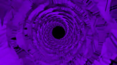 Abstract motion dynamic creative background. Smooth 3d digital art, cosmic purple tunnel, geometrical shape for modern design project. 