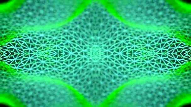 Neon Glowing Hypnotic Ornamental Fractal Shapes Sci Fashion Holographic Background — Wideo stockowe