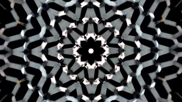 几何艺术 动态分形未来主义背景 迷幻潮流型现代隧道 — 图库视频影像