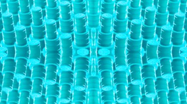 Abstract geometric art, dynamic futuristic background, modern mirrored pattern with a blue colored shapes.