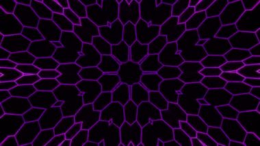 Abstract geometric art, dynamic fractal futuristic background, modern tunnel with psychedelic trendy shapes.
