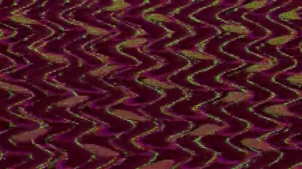 Різнокольорова Психоделічна Абстракція Втручання Шумного Елегантного Блискучого Фону Імітація Пошкодженого — стокове відео