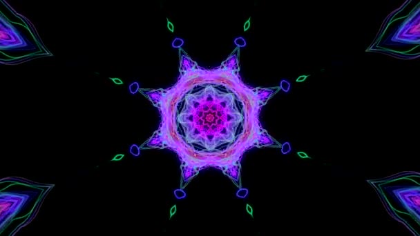 Abstract Kaleidoscope Geometric Fractal Background Surreal Ornament Fashion Creative Artistic — Stockvideo