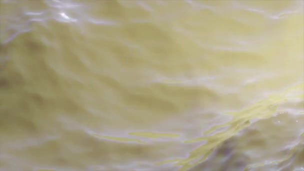 Динамічний Жовтий Водяний Фон Динамічні Хвилі Розбризкування Повільний Рух Безшовної — стокове відео