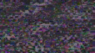 Multicolored screen noise digital art, tv interference dynamic futuristic trendy iridescent background. Trending motion graphic. 