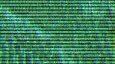 Çok renkli dalgalı yeşil çizgiler, psikedelik soyutlama, parazit gürültülü, zarif, ışıltılı arka plan. Trend projeleri için hasarlı bilgisayar taklidi. 