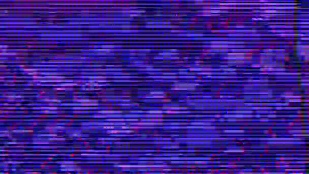 Glitchy Vintage Pixel Interference 80S Mood Nostalgic Elegant Holographic Background — Video Stock