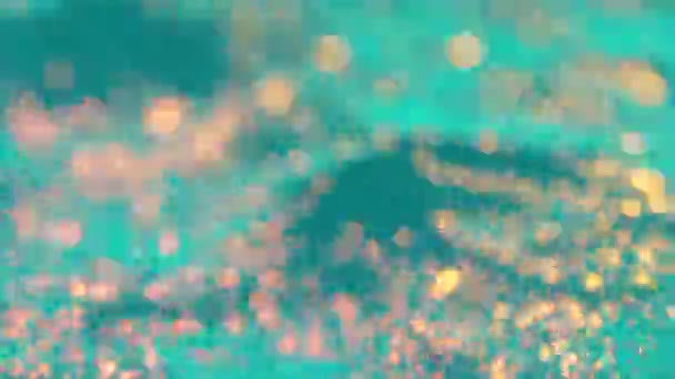 Glittering Turquoise Sand Wavy Texture Shiny Golden Sparkling Particles Luxury — Wideo stockowe