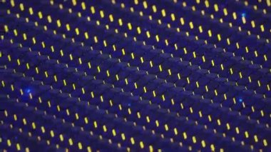 Multiple purple and blue diagonal abstraction, blocks, cubes, clusters illuminated in dark background. Volumetric light. Data blocks. Decentralized network or programming concept.