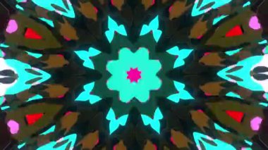 Bright and colorful psychedelic kaleidoscope background, ideal for adding a vibrant touch to music videos and more. 