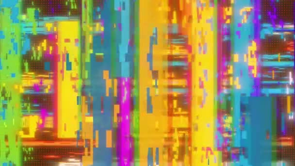 Dynamická Geometrická Poruchová Kompozice Obdélníky Liniemi Kyberpunkovém Stylu Ideální Pro — Stock video