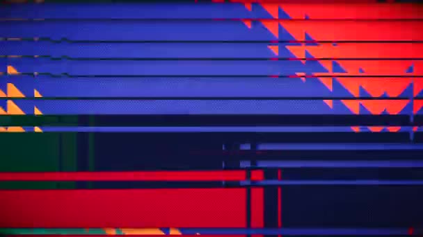 Динамическая Геометрическая Композиция Красочными Линиями Квадратами Идеально Подходит Футуристических Презентаций — стоковое видео