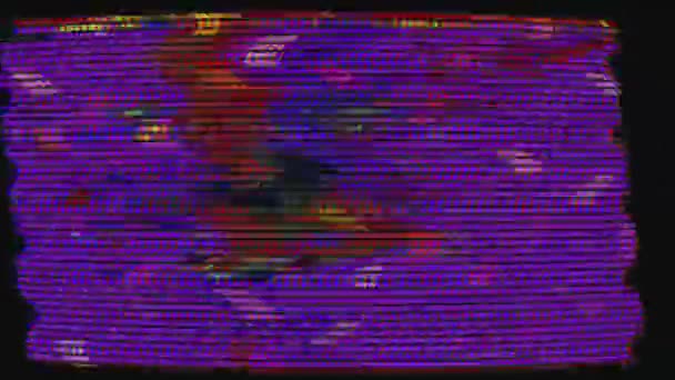 Slecht Effect Kleurrijke Vintage Cyberpunk Psychedelische Glinsterende Achtergrond Creatieve Transformaties — Stockvideo